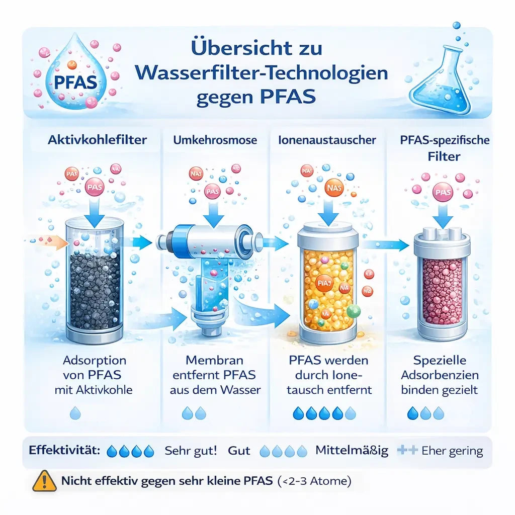 Übersicht zu Wasserfilter-Technologien gegen PFAS